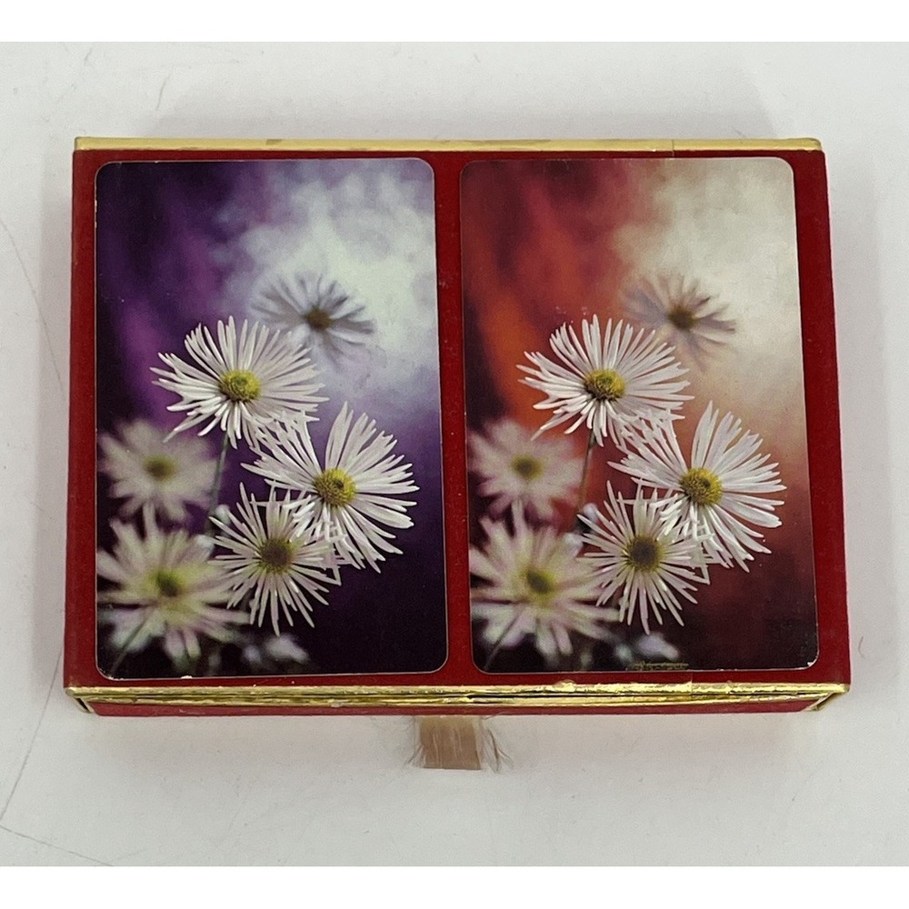 Vintage Congress Bridge Playing Cards Cle-U-Tone Finish Flowers